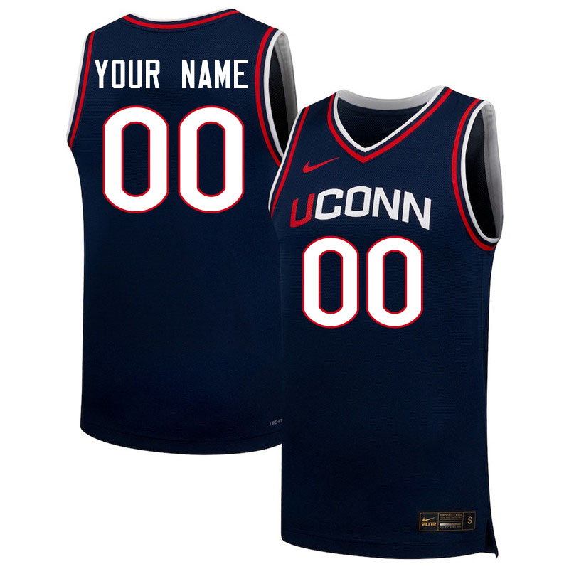 Custom Connectiuct Huskies Name And Number College Basketball Jerseys-Navy